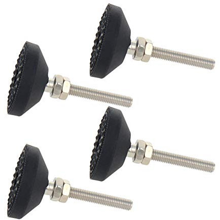 MroMax Lot de 4 patins de pieds en plastique M8 x 100 mm avec base en plastique à visser sur pieds réglables 50 x 82 mm (diamètre x hauteur) 4pcs D50-0850