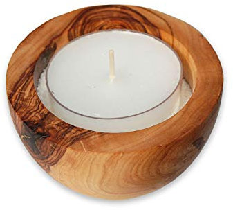D.O.M. Die Olivenholz Manufaktur D.O.M.® Kerzenhalter -Luna- mit Sand & Teelicht (Teelicht groß)