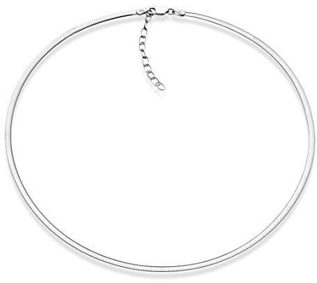 Miabella 925 Sterling Silver Italian 2mm 2.5mm Dome Omega Necklace for Women/Adjustable from 16-18 Inches with Extender/Made in Italy, Sterling Silver, No Gemstone