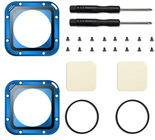 (2 Pack) ParaPace Lens Replacement Kit for GoPro Hero 5/4 Session Protective Lens Repair Parts (Blue)