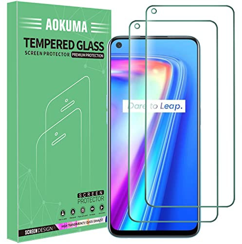 Vetro Temperato OPPO Realme 7, AOKUMA [2 Pezzi] Pellicola Protettiva OPPO Realme 7 Vetro Temperato Antiurto Antigraffio e Anti-impronta, Durezza 9H, Compatibile con Cover