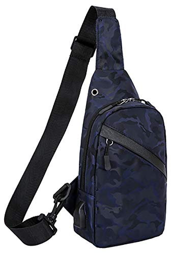 Sleeping forest Brusttasche Schultertasche Herren Sling Bag Rucksack Herren Crossbag Bodybag Brustbeutel Schulterrucksack Sporttasche Damen Umhängetaschen Herren Männer Chest Bag Shoulder Bag Blau
