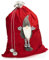 COM-FOUR® Premium XL Weihnachtssack - roter Geschenkesack zum Befüllen - Weihnachtsbeutel mit Bommeln & Wichtel als Dekoration und tolle Geschenkverpackung