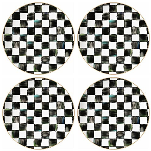 Black and White Bone China Wedding Plates Gold Rim Plates Dinnerware Christmas Serving Dishes Set Dessert Ceramic Plate (Color : 12Inch Charger Plate)