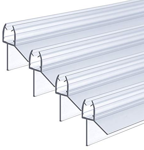 IMPTS 4 Stück dichtung dusche, Dichtungen für 5mm 6mm Duschwand Glastür Glasdicke, Ersatzdichtung Duschkabine Wasserabweiser Duschdichtung Schwallschutz Dichtkeder - Transparent