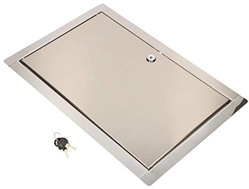 KOTARBAU® Puerta de inspección, 40 x 60 cm, Acero inoxidable, Panel de acceso, Compuerta de fácil acceso, Puerta de revisión, Trampilla para pared o techo, Plateada, Cerradura con llave