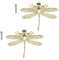 SURIEEN 2Pcs Brass Dragonfly Knobs Handles, Drawer Knobs Pull Handle, Furniture Hardware Accessories Knob, Original Dragonfly Shape Handles with Screws for Cabinet Wardrobe Drawer Dresser, Golden