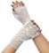 bmactosh Damen Spitzenhandschuhe Fingerlose Blumenhandschuhe Hochzeit Party Kostüm Zubehör, Weiss/opulenter Garten, Einheitsgröße