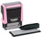 Trodat Printy 4911 Stempelset in Pastell Rosa zum Selbersetzen - 3 Textzeilen, Abdruck 38x14 mm, Deutsch, inkl. Pinzette, Stempelkissen schwarz & Buchstaben- und Zahlenset in einer Größe