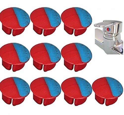Lipfer Hot/cold Indicator for Faucets, 10 Pcs Universal Hot and Cold Signs Buttons for Kitchen Bathroom Sinks Faucets