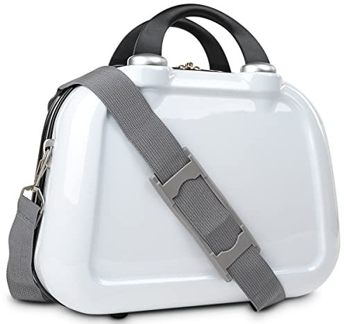 ITACA - Kosmetikkoffer Hartschale Groß, Beautycase Damen, Trolley & Handgepäck Koffer: Beauty Case Hartschale, Kosmetik Koffer, Kosmetiktasche Groß - Ideal für Reisen!, Weiss