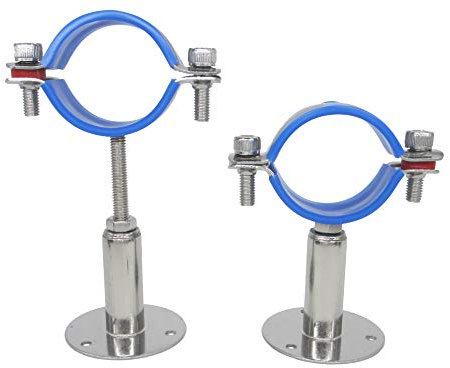 Edelstahl Höhenverstellbare Rohrschelle - Wand/Deckenmontage für 51mm bis 57mm Rohre, Schwerlast Rostfreie Rohrhalterung mit Befestigungsmaterial, 2er Set