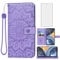 Asuwish Phone Case for Motorola Moto G22 Wallet Cases with Tempered Glass Screen Protector Sunflower Leather Slim Flip Cover Card Holder Stand Cell Accessories MotoG22 G 22 XT2231-2 Women Purple