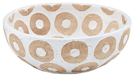 Mud Pie Weiße Terrakotta-Schüsseln, klein, 8,9 x 25,4 cm Durchmesser