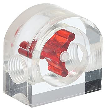 sourcing map Durchflussanzeige Acrylwasserkühlung Überwachung Rot Quadrat G1/4 Ersatz für PC Wasserkühlung System