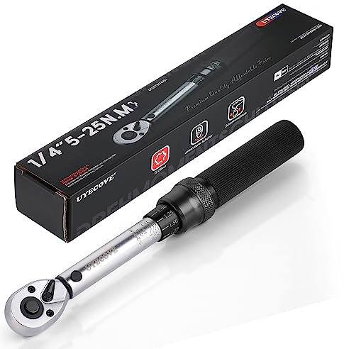UYECOVE 1/4 Torque Wrench 5-25Nm, Dual-Direction Bike Torque Wrench, ±3% Accuracy
