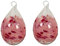 Lauschaer Glas Ostereier aus Glas mit Granulat Verschiedene Größen und Sets mundgeblasen handgeformt (2, opalrosa mit rubinrot)
