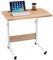 Lvhcmfohm Table de lit avec Roulette Réglable en Hauteur, Bureau pour Ordinateur Portable avec Fente pour Carte, Table d'ordinateur Mobile (60x40cm, Chêne)