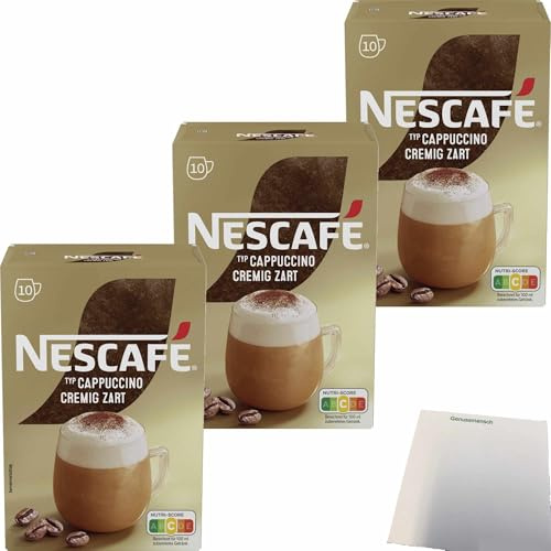 usy Bundle für Nescafe Gold Typ Cappuccino Cremig Zart Getränkepulver 3x140g Packung (30x14g Sticks) + usy Block