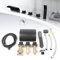 Badewannenarmatur Wasserfall Schwarz Wannenrand 5-Loch Wannenrandarmatur 3-fach Wechselbar Badewanne Wasserhahn Rainshower Handbrause Set für Badewanne, Hotel, SPA