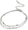 Dreamtimes Chaîne de Pied Femmes Coloré Argent Plume Acier Inoxydable Double Beach Style Mode Bohème Bijoux Accessoires pour Femmes