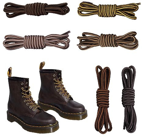 SKHAOVS 6 Pares Cordones Redondos para Botas,Cordones Reforzados y Duraderos para Botas, para Botas, Cordones Zapatos para Botas de Montaña, Botas Trabajo, Cordones Resistentes y Duraderos (100cm)