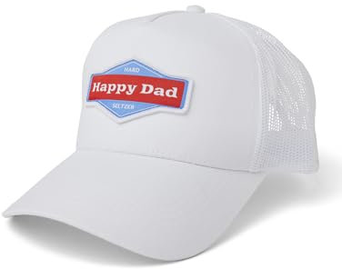 Happy Dad Hard Seltzer Unisex Trucker-Mütze aus Twill, weiß, One Size