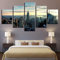 3D Bilder Wohnzimmer Schlafzimmer Wandbilder Modern Wandbild Leinwand Bilder 5 Teilig Gebäude In New York City Rahmenlos 150 X 80 Cm Wanddekoration Design Wandkunst 5 Stücke Leinwand Kunstdruck