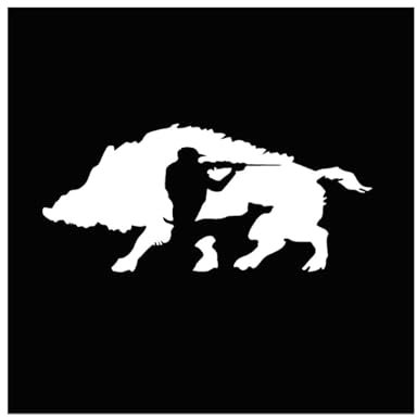 HaiRxr Autoaufkleber Kreative Jagd Wildschwein Abziehbilder Mode Autozubehör Abdeckung Kratzer Aufkleber (Farbe: Weiß, Größe: 15 cm x 6,7 cm)