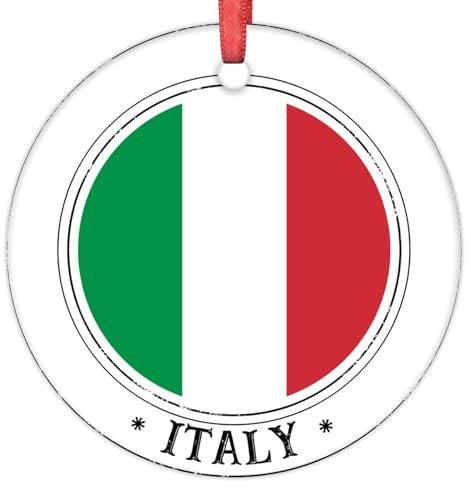 LLmmixee Italien Flagge Weihnachtsschmuck Italien Weihnachtsdekoration für Baum Land Stadt Souvenir Personalisierte Weihnachtsschmuck 2023 Andenken Weihnachten Jahrestag Urlaub Geburtstag Geschenk