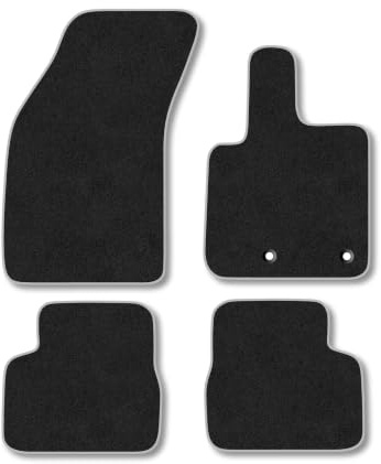 Fiat 500e (2020+) Carpet Car Mats | Grey Edge Trim Tailored Fit Floor Mats Full Coverage Protection Accessories Easy Clean Anti Slip Made in the UK