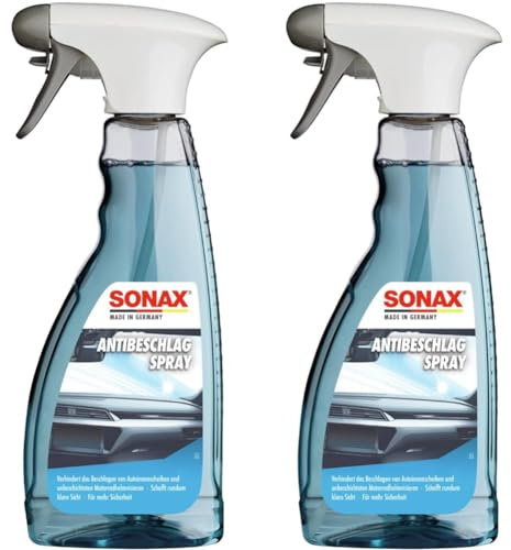 SONAX AntiBeschlagSpray (500 ml) Antibeschlag-Schutz für alle Glasscheiben und Kunststoffscheiben sorgt für eine rundum klare Sicht | Art-Nr. 03552410 (Packung mit 2)