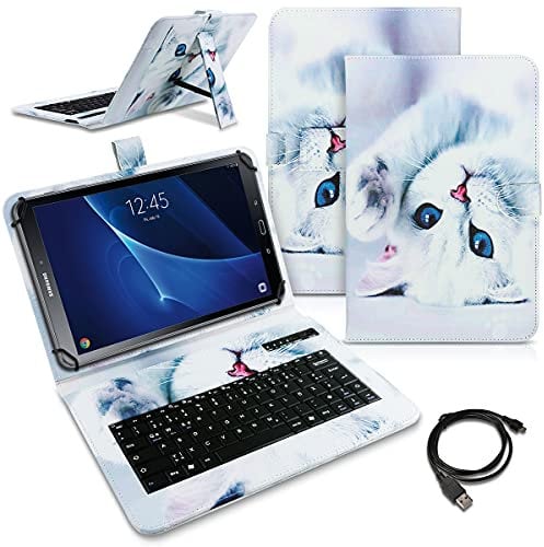 Tablet Hülle kompatibel für Samsung Galaxy Tab A 10.1 2019 Tasche Tastatur Bluetooth Keyboard QWERTZ Schutzhülle Cover Standfunktion Schutz Case, Farben:Motiv 2