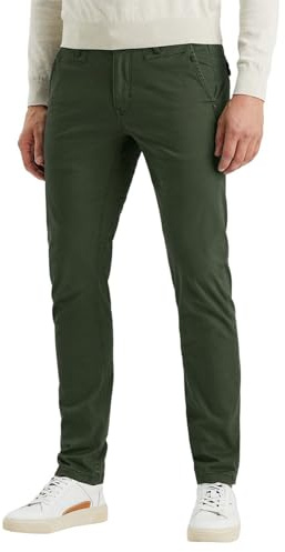 PME Legend Herren Chinohose Twin WASP Chino - Regular Fit - Blau Beige Grün, Größe:35W / 34L, Farbe:Green 8576