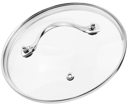 HEVSTIL 7 Inch Tempered Glass Lid Glass Lid with Stainless Steel Handle Pan Lid Glass Vented Skillet Cover for Frying Pan Lodge Cast Iron Skillet, ST1969
