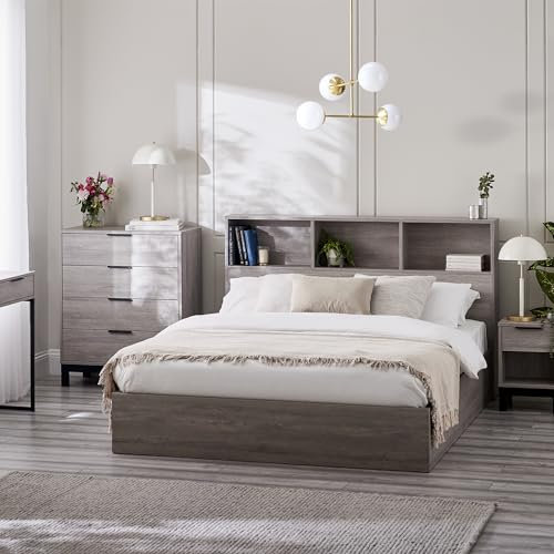 Julian Bowen Bali Ottoman Storage 135Cm Double Bed - Grey Oak