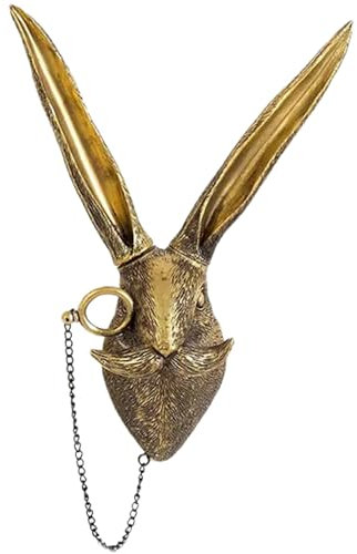 UITWMKTG Gold Rabbit Head Wall Decor - Modern Animal Wall Sculpture, Bunny Wall Art for Living Room, Bedroom, Office, Gold Wall Hanging Home Decoration