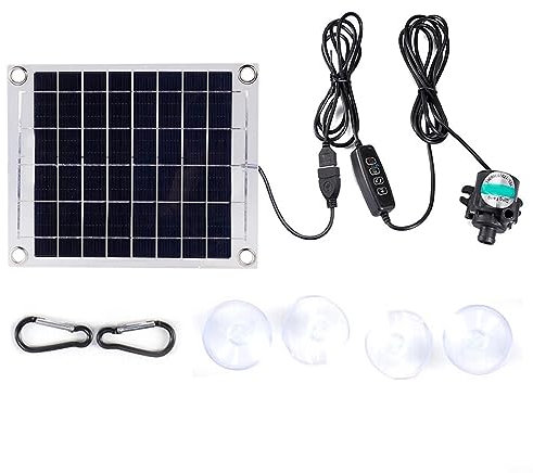 Kit pompa per fontana solare, pompa per acquario con interruttore di regolazione Kit pompa a pannello solare per giardino piscina