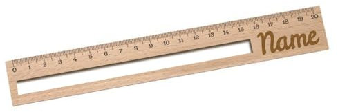Elefantasie Personalisierte Lesehilfe und Lineal für Erstleser mit Name graviert - 20cm Holzlineal Geschenk für Schulanfänger zur Einschulung