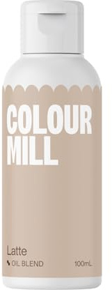 Colour Mill Oil Blend Lebensmittelfarbe Ölbasis, Latte, 100 ml | Hochkonzentriert, Leuchtende Farben, Geeignet für Buttercreme, Schokolade, Kuchenteig, Ganache und Zuckermassen