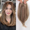 EMMOR 18 Zoll Sandbraun & Aschblond Gemischtes Haar Toppers für Frauen Synthetisches Haar Toppers Haarteile Schweizer Basis mit 3 Clips in Perücken Toppers haarteil Haarausfall