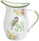ALL CHIC Enamel Milk Jug Vase for Flowers - White Decorative Bird Jug