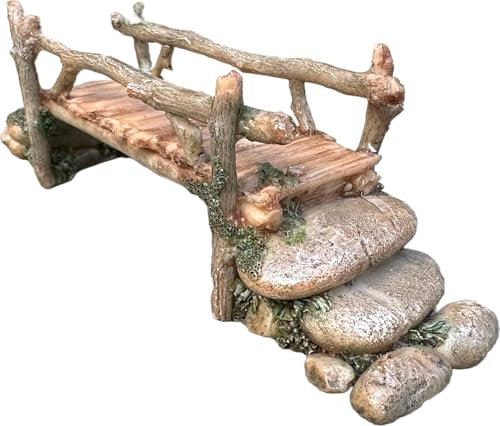 Mokoboho Feengartenbrücke, Acryl, Stein und Holzscheit, 19,1 cm breit