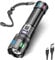LeKaufen LED Torch Rechargeable, Powerful Torches 50000 Lumens with LCD Display, 5 Lighting Modes Flashlight Battery Powered, IP65 Waterproof Pocket Torch Dog Torchlight for Night Walking Outdoor