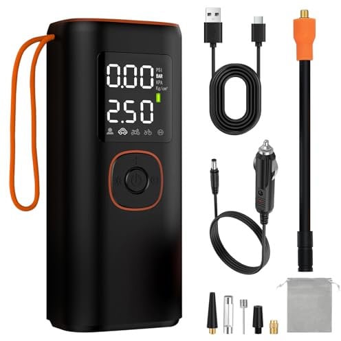 SUPERFA Digital Cordless Tyre Inflator Air Compressor, 150PSI Portable Car Air Pump, 6000mAh Battery Operated