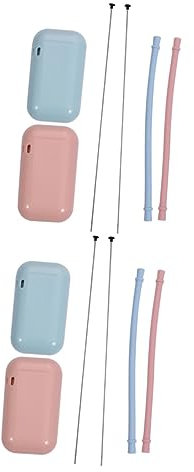 MAGICLULU 4stücke Faltbare Silikon-trinkhalme Wiederverwendbar Für Cocktails Und Smoothies Für Partys Und Zuhause Aus Lebensmittelechtem Silikon Schützender Hülle Blau