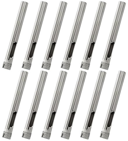Cjueiom Lot de 12 forets diamantés de 6 mm pour scie-cloche en verre, forets à pointe diamant pour céramique, carrelage, porcelaine, marbre, granit