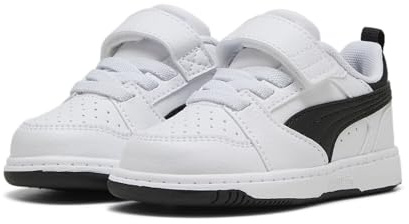 PUMA Kinder Rebound V6 Low Sneakers 26, White Black transparent