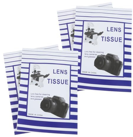 TOBBOMEY 200pcs Portable Camera Lens Cleaning Paper and Eyeglass Cleaning Wipes 15x10cm Disposable Screen and Optical Lens Tissue for Electronics and Magnifiers