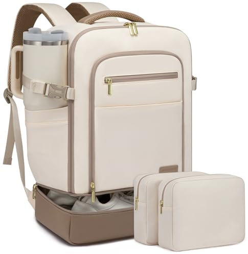 LOVEVOOK Sac à dos avec compartiment à chaussures séparé, de 50L pour femmes avec compartiment humide et sec, bagage cabine pour voyage.